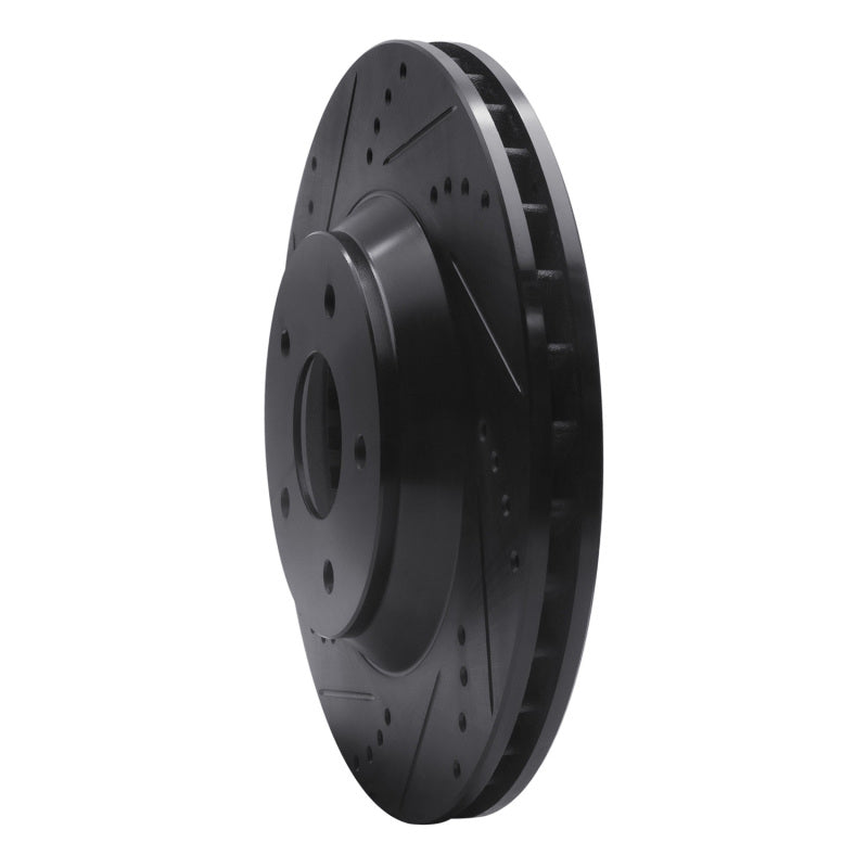 R1 88-96 Chevrolet Corvette Right Front Drilled & Slotted Black Brake Rotor