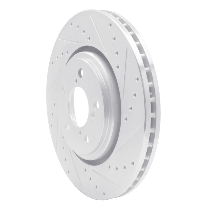 R1 17-20 Acura MDX Front Right Drilled & Slotted Silver Brake Rotor
