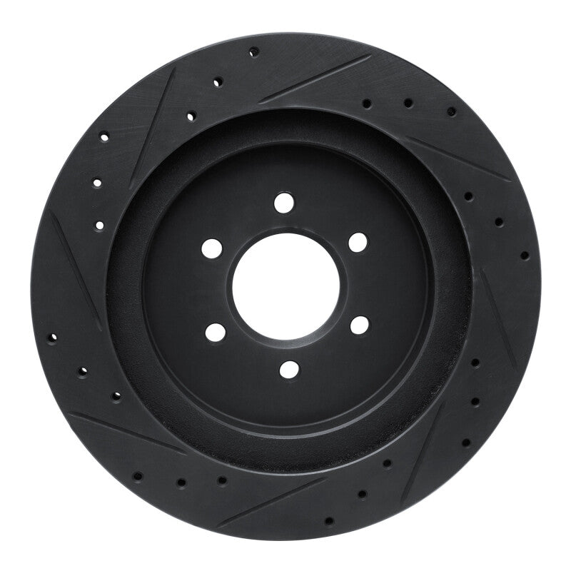 R1 92-02 Dodge Viper Rear Right Drilled & Slotted Black Brake Rotor