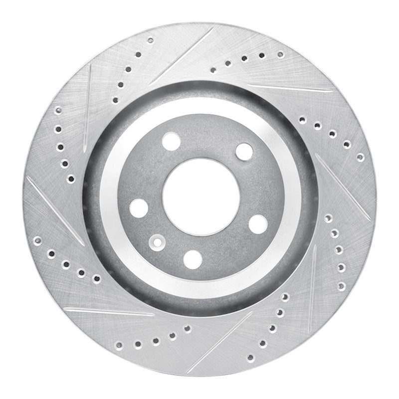 R1 05-11 Audi A6 Quattro Rear Left Drilled & Slotted Silver Brake Rotor