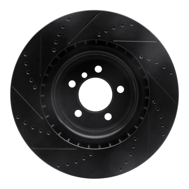 R1 06-12 Land Rover Range Rover Front Right Drilled & Slotted Black Brake Rotor