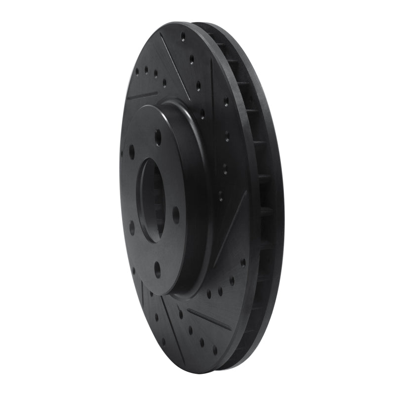 R1 97-03 Jaguar Vanden Plas Front Right Drilled & Slotted Black Brake Rotor