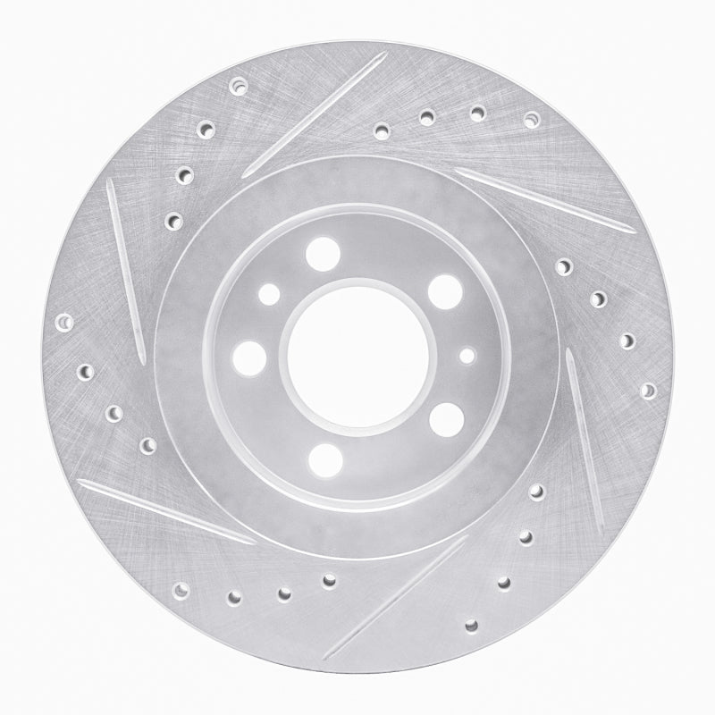 R1 98-15 Volkswagen Golf City (Canada) Front Right Drilled & Slotted Silver Brake Rotor