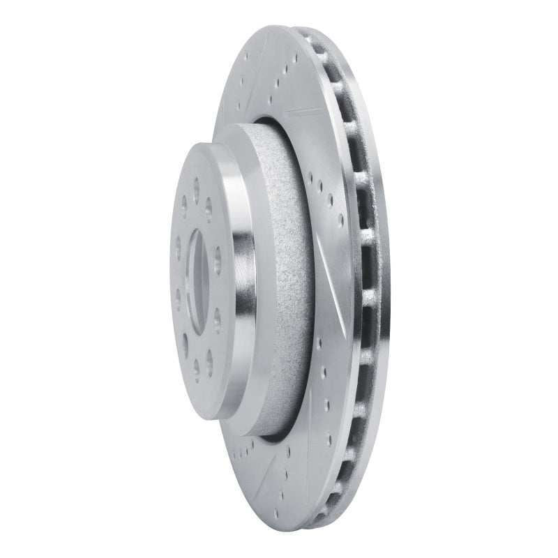 R1 14-16 Maserati Ghibli Rear Left Drilled & Slotted Silver Brake Rotor