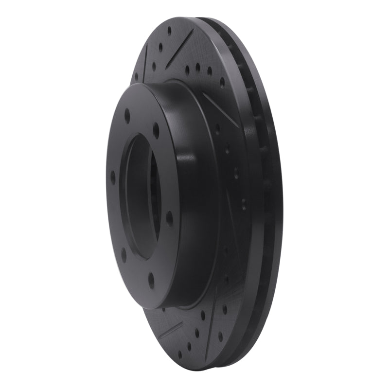R1 01-04 Honda Passport Front Left Drilled & Slotted Black Brake Rotor