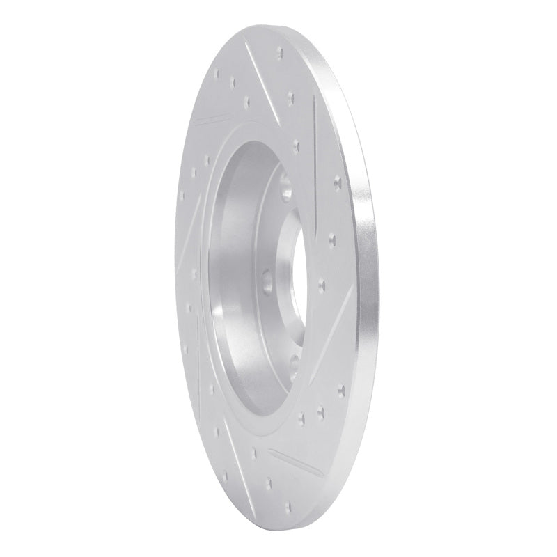 R1 96-00 Volkswagen EuroVan Rear Left Drilled & Slotted Silver Brake Rotor