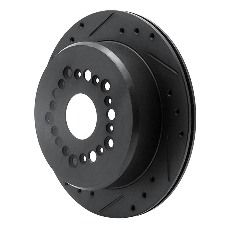 R1 92-98 Lexus SC300 Rear Left Drilled & Slotted Black Brake Rotor