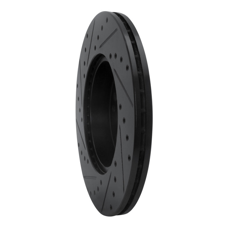 R1 90-95 Mercedes-Benz 300CE Front Right Drilled & Slotted Black Brake Rotor