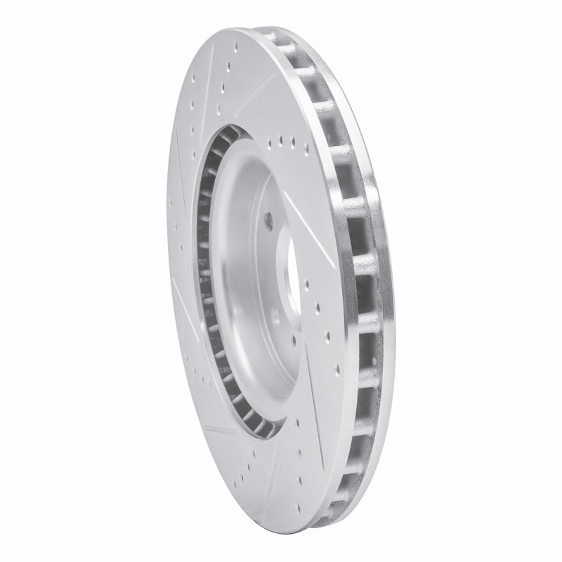 R1 03-08 Infiniti G35 Front Right Drilled & Slotted Silver Brake Rotor