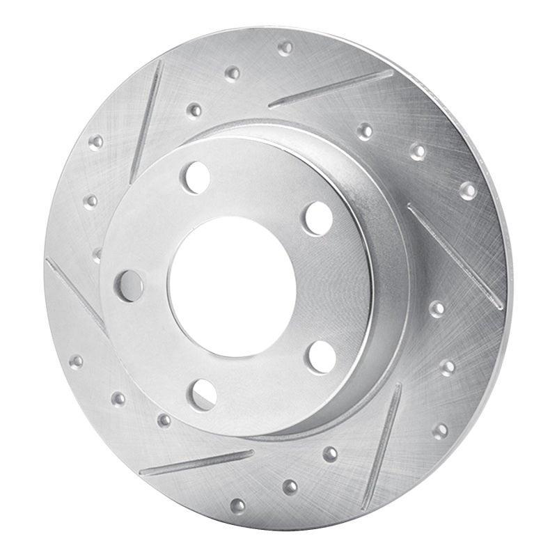 R1 99-05 Audi A6 Quattro Rear Left Drilled & Slotted Silver Brake Rotor