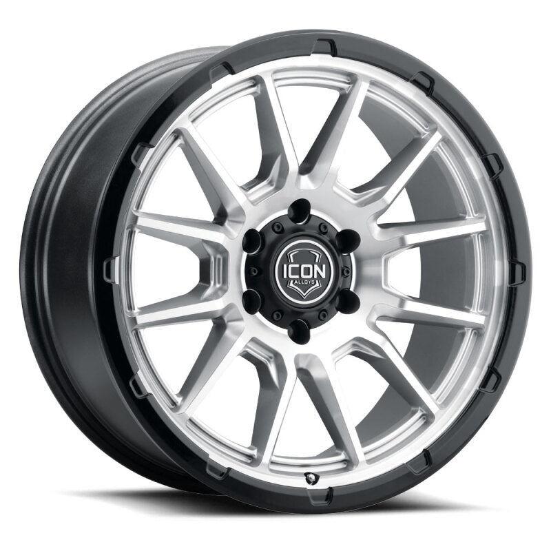 ICON Alloys Cajon 20x9 / 8x6.5 / 12mm / 5.5in BS Silver Machined Wheel w/ GB Lip