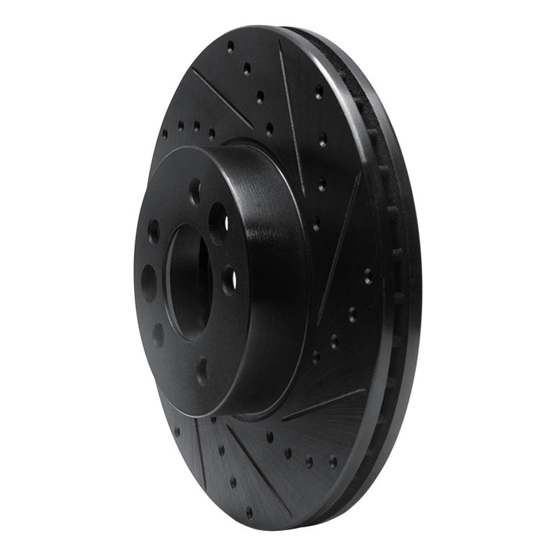 R1 98-02 Ford Crown Victoria Front Right Drilled & Slotted Black Brake Rotor