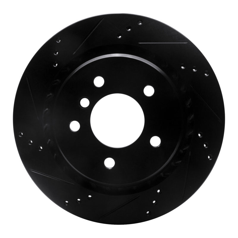 R1 95-99 BMW M3 E36 Right Rear Drilled & Slotted Black Brake Rotor