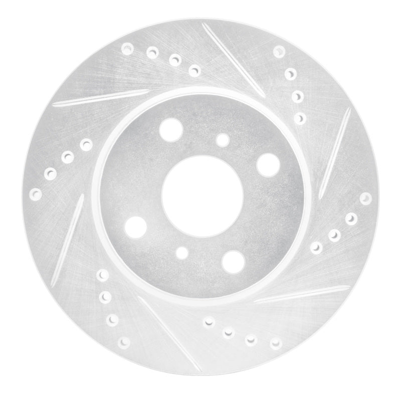 R1 12-15 Scion IQ Front Right Drilled & Slotted Silver Brake Rotor