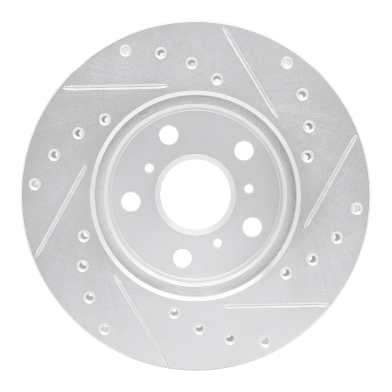 R1 88-93 Toyota Celica Front Left Drilled & Slotted Silver Brake Rotor