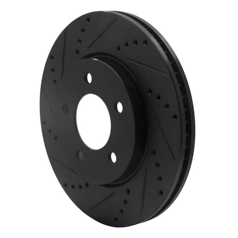 R1 04-08 Chrysler Pacifica Front Left Drilled & Slotted Black Brake Rotor