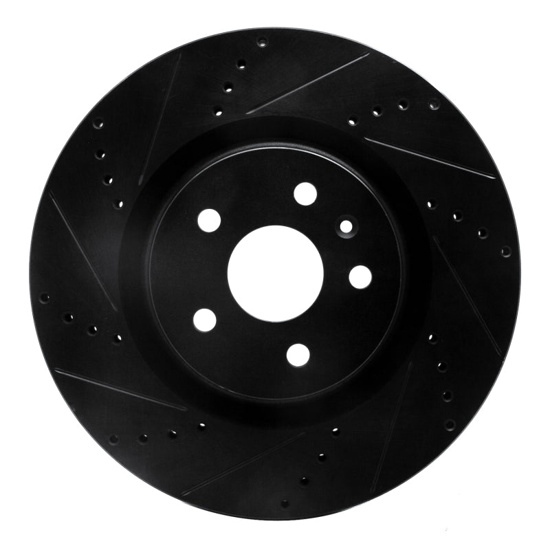 R1 09-17 Buick Regal Front Left Drilled & Slotted Black Brake Rotor