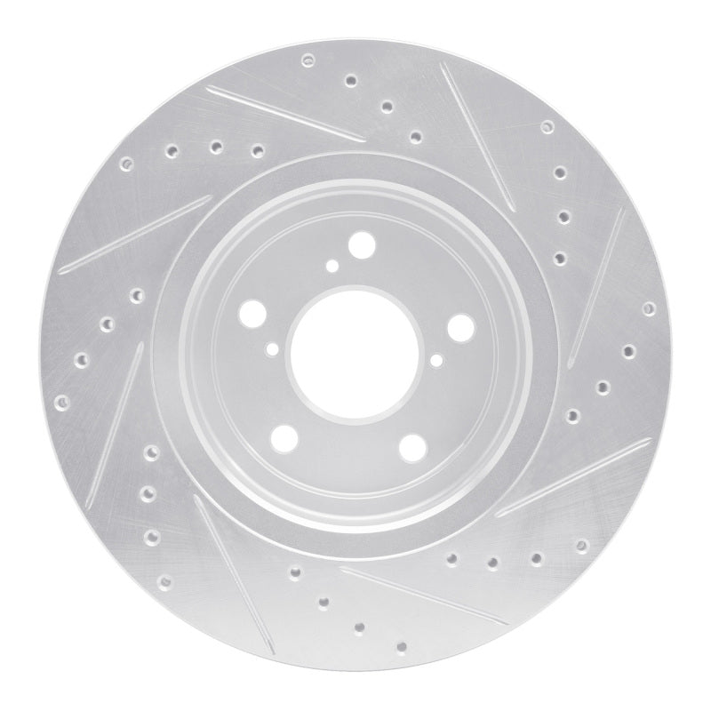 R1 17-20 Acura MDX Front Left Drilled & Slotted Silver Brake Rotor