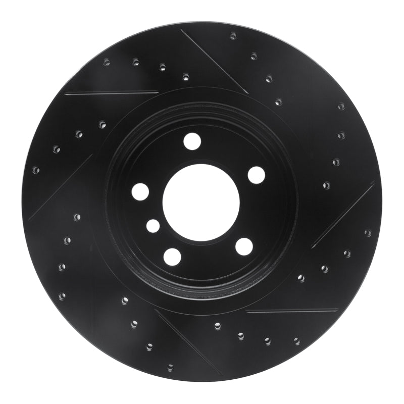 R1 04-10 BMW X3 Front Left Drilled & Slotted Black Brake Rotor