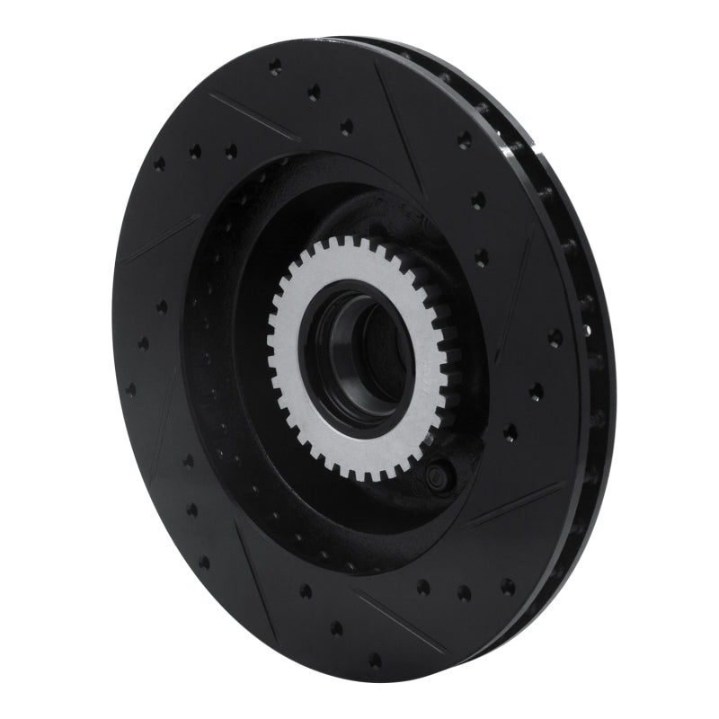 R1 91-96 Buick COMMERCIAL CHASSIS Front Left Drilled & Slotted Black Brake Rotor