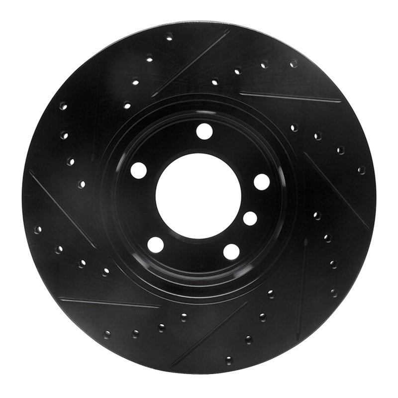 R1 96-03 BMW 525I (USA/Canada) Front Right Drilled & Slotted Black Brake Rotor