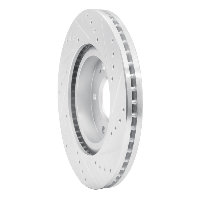 R1 04-12 Mitsubishi Eclipse Front Left Drilled & Slotted Silver Brake Rotor