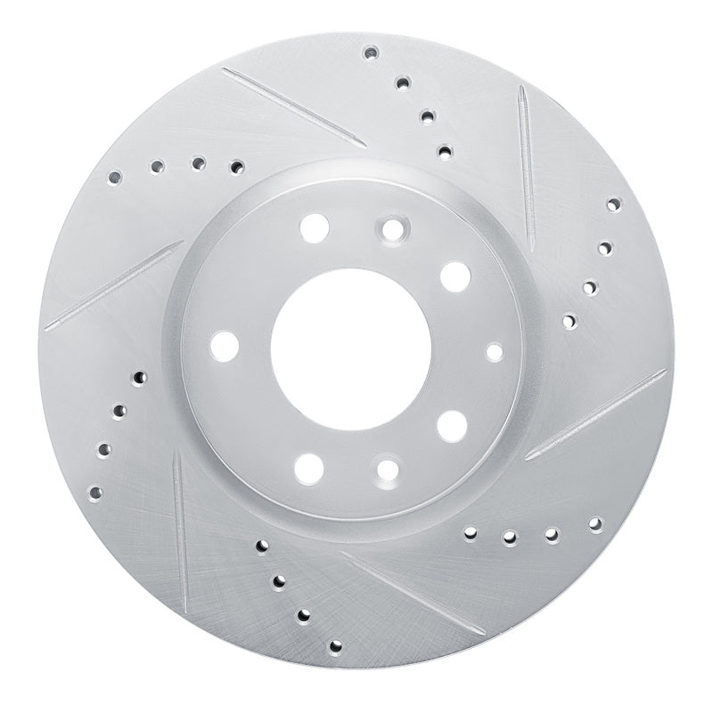 R1 07-12 Mazda CX-7 Front Right Drilled & Slotted Silver Brake Rotor