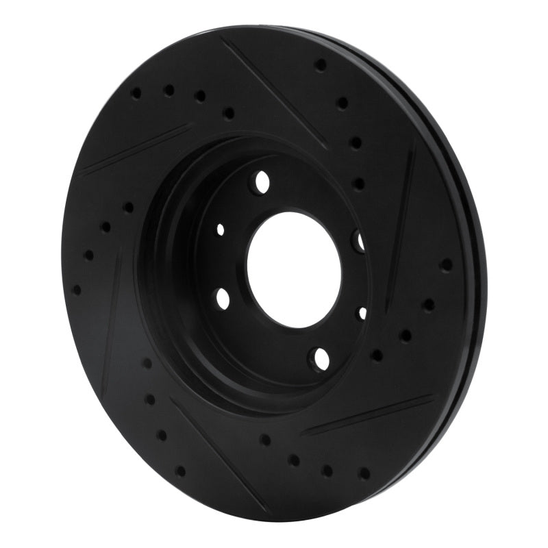 R1 12-25 Dodge Attitude (Mexico) Front Left Drilled & Slotted Black Brake Rotor