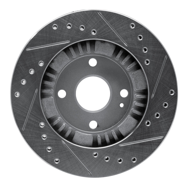 R1 99-03 Mazda Protege Front Left Drilled & Slotted Silver Brake Rotor