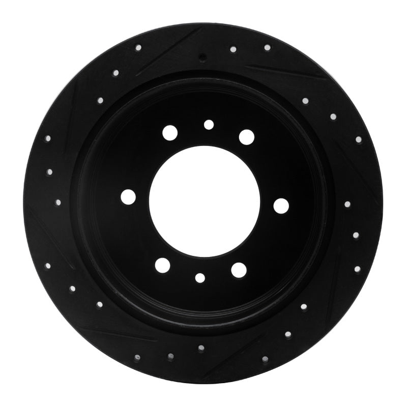 R1 06-10 Hummer H3 Rear Right Drilled & Slotted Black Brake Rotor