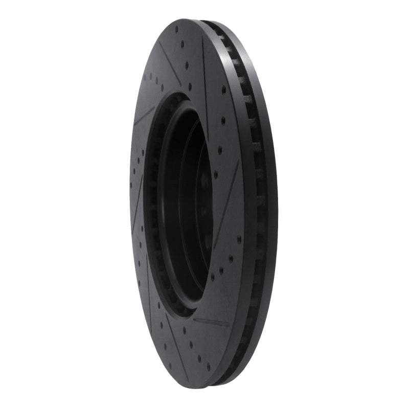 R1 19-25 Ram 1500 Front Left Drilled & Slotted Black Brake Rotor