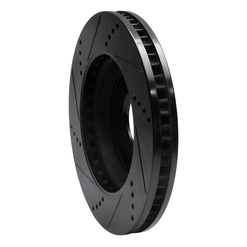 R1 06-09 Buick Terraza Front Right Drilled & Slotted Black Brake Rotor