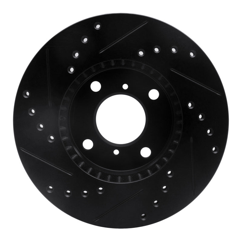 R1 99-07 Suzuki Esteem Front Right Drilled & Slotted Black Brake Rotor