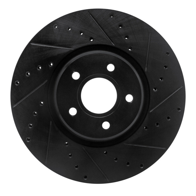 R1 04-19 Ford Transit Connect Front Right Drilled & Slotted Black Brake Rotor