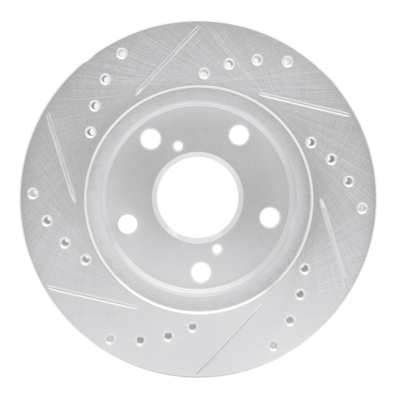 R1 91-95 Toyota MR2 Front Right Drilled & Slotted Silver Brake Rotor