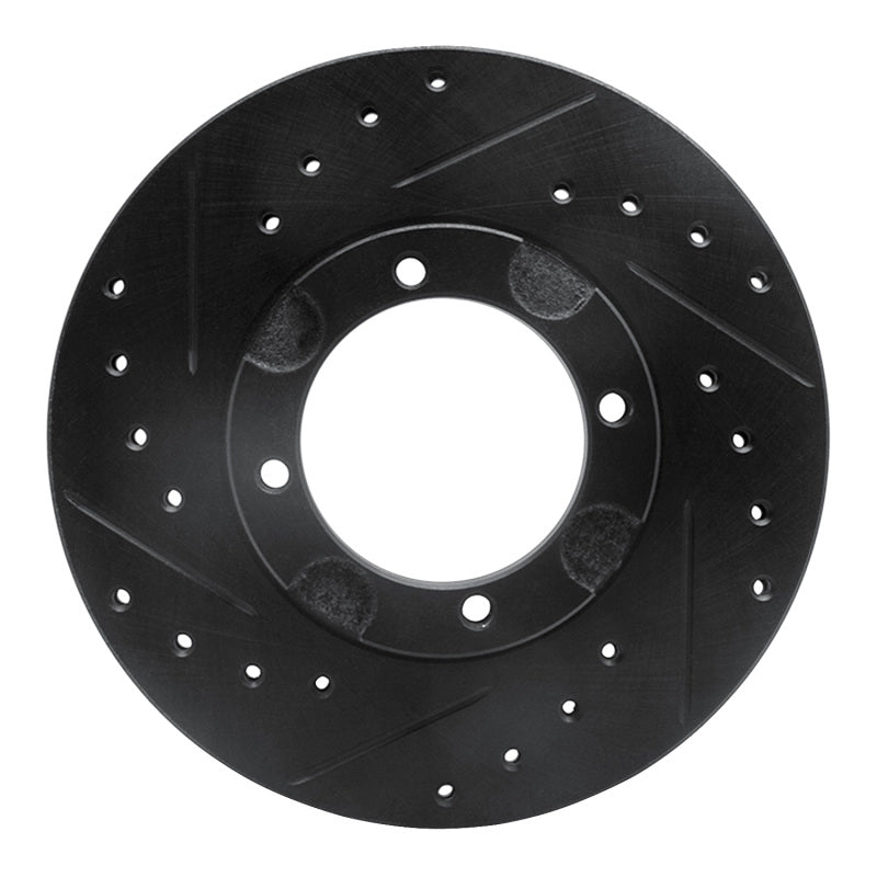 R1 87-99 Hyundai Scoupe Front Left Drilled & Slotted Black Brake Rotor