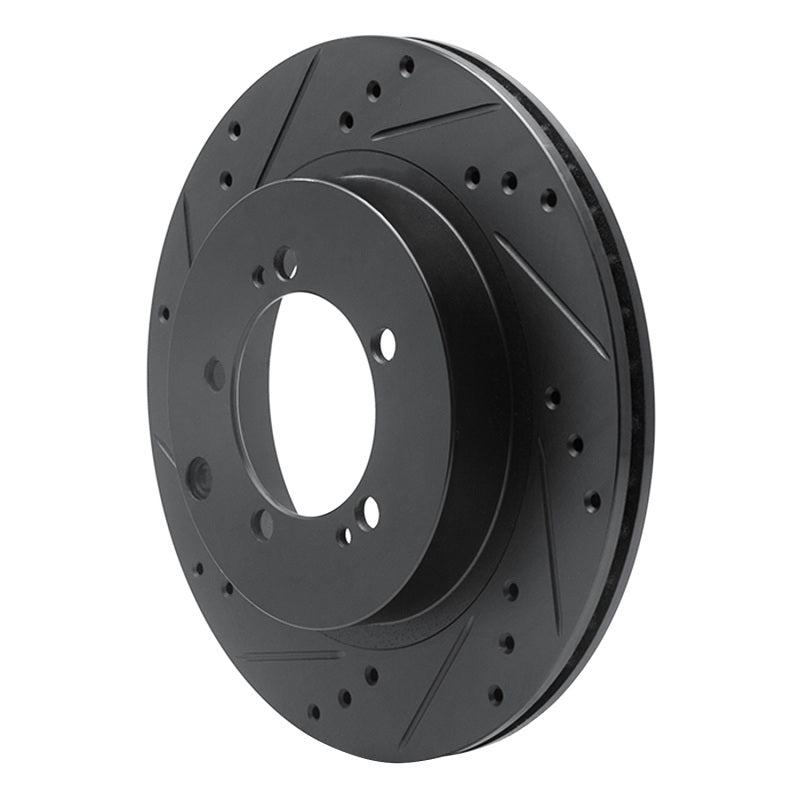 R1 93-99 Dodge STEALTH Rear Left Drilled & Slotted Black Brake Rotor