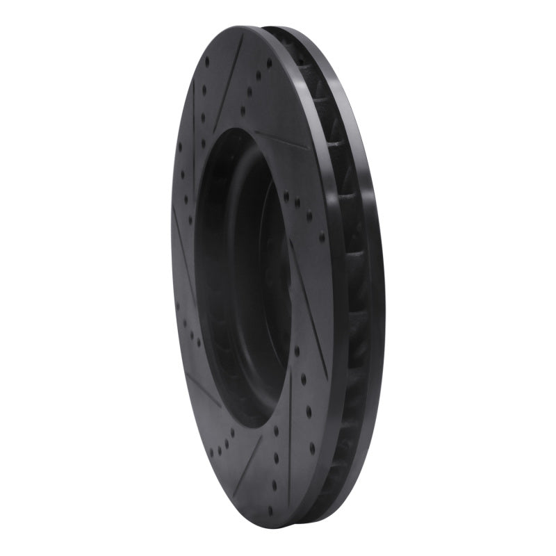 R1 94-02 Mercedes-Benz SL600 Left Front Drilled & Slotted Black Brake Rotor