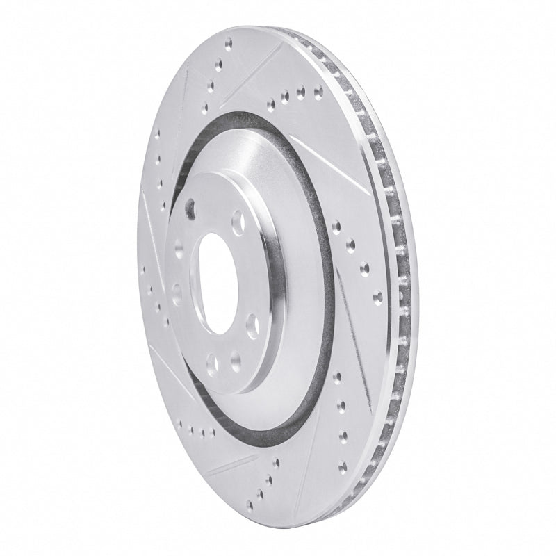 R1 04-18 Audi A8 Rear Left Drilled & Slotted Silver Brake Rotor