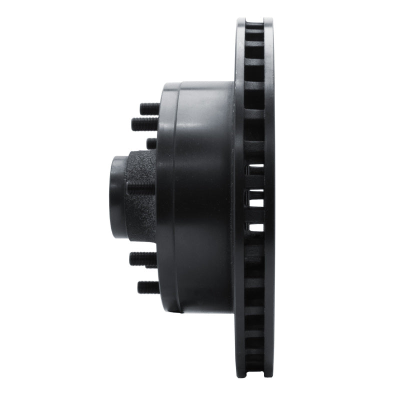 R1 78-97 Dodge B200 / B200 Van / B250 Front Right Drilled & Slotted Black Brake Rotor