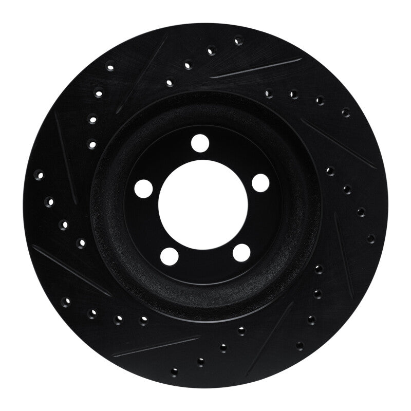R1 65-72 Dodge Dart Front Right Drilled & Slotted Black Brake Rotor