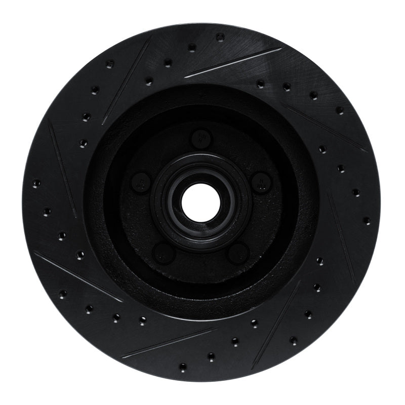 R1 74-84 Chrysler Imperial Front Right Drilled & Slotted Black Brake Rotor