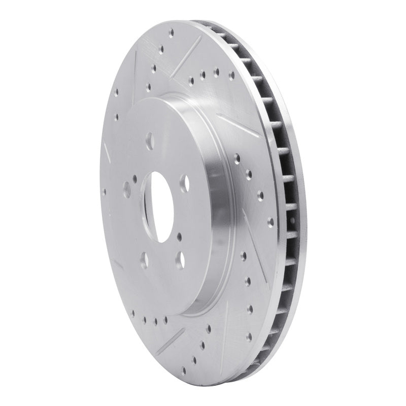 R1 04-09 Lexus RX350 Front Left Drilled & Slotted Silver Brake Rotor
