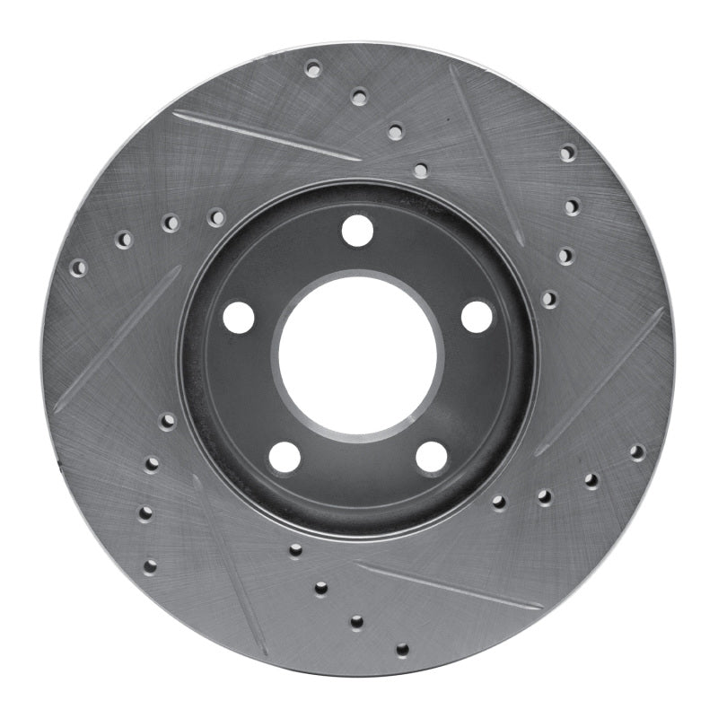 R1 04-13 Mazda 3 Front Left Drilled & Slotted Silver Brake Rotor