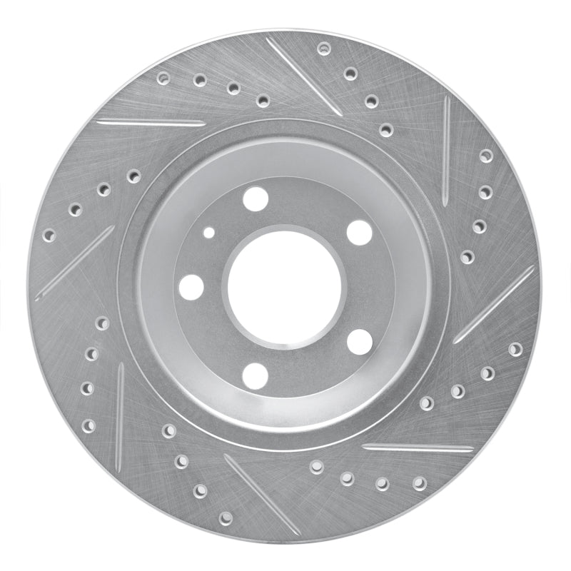 R1 04-09 Audi S4 Rear Left Drilled & Slotted Silver Brake Rotor