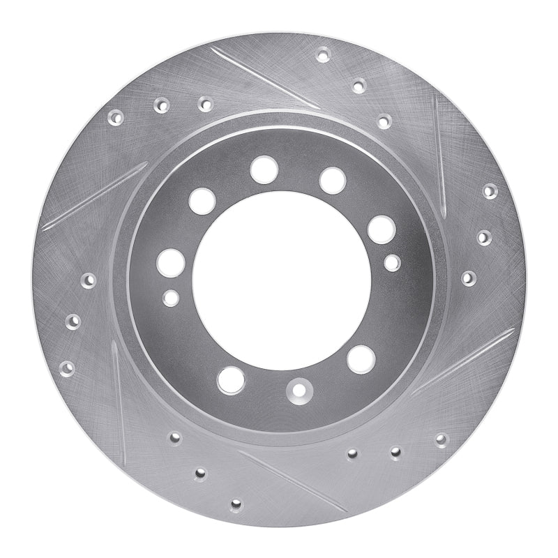 R1 83-89 Chrysler Conquest Rear Right Drilled & Slotted Silver Brake Rotor