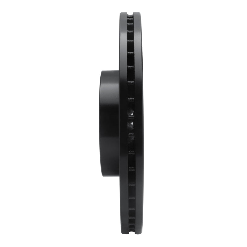 R1 10-16 Hyundai Genesis Coupe Front Left Drilled & Slotted Black Brake Rotor