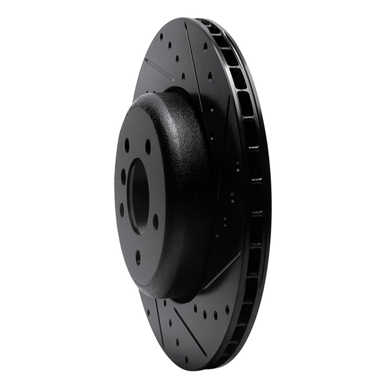 R1 04-10 BMW 650I Convertible Rear Right Drilled & Slotted Black Brake Rotor
