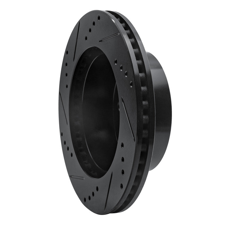 R1 99-06 Jeep Wrangler Front Right Drilled & Slotted Black Brake Rotor