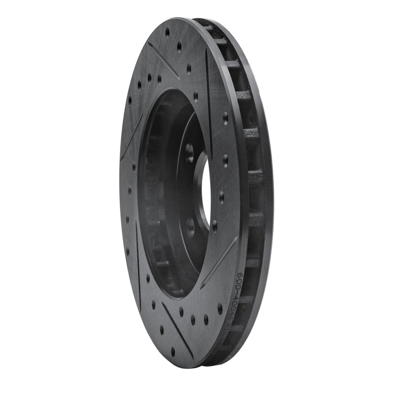 R1 84-95 Chrysler Town & Country Front Right Drilled & Slotted Black Brake Rotor